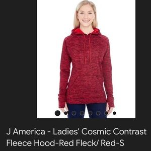 J America Ladies’ Cosmic Contrast Fleece Hood